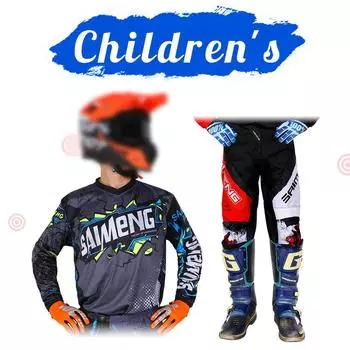 Комплект снаряжения для мотокросса для детей 20, 22, 24, 26, 28, гоночный костюм MX MOTO, комплекты трикотажа и брюк, молодежные дети, мальчики и девочки, мотоцикл BMX, внедорожный велосипед, комбо XXL-28