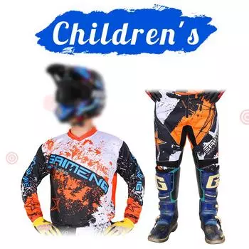 Комплект снаряжения для мотокросса для детей 20, 22, 24, 26, 28, гоночный костюм MX MOTO, комплекты трикотажа и брюк, молодежные дети, мальчики и девочки, мотоцикл BMX, внедорожный велосипед, комбо M-22