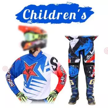 Комплект снаряжения для мотокросса для детей 20, 22, 24, 26, 28, гоночный костюм MX MOTO, комплекты трикотажа и брюк, молодежные дети, мальчики и девочки, мотоцикл BMX, внедорожный велосипед, комбо S-20