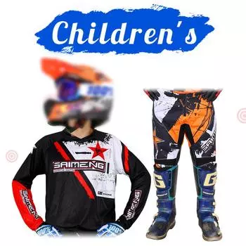 Комплект снаряжения для мотокросса для детей 20, 22, 24, 26, 28, гоночный костюм MX MOTO, комплекты трикотажа и брюк, молодежные дети, мальчики и девочки, мотоцикл BMX, внедорожный велосипед, комбо XXL-28