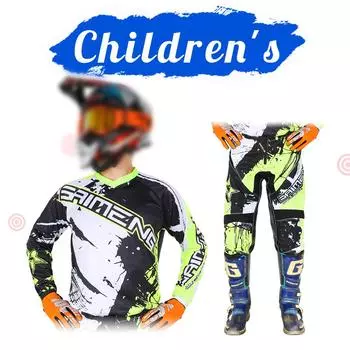 Комплект снаряжения для мотокросса для детей 20, 22, 24, 26, 28, гоночный костюм MX MOTO, комплекты трикотажа и брюк, молодежные дети, мальчики и девочки, мотоцикл BMX, внедорожный велосипед, комбо M-22