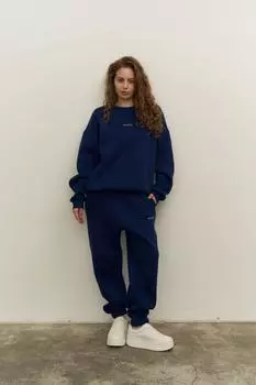 Комплект спортивного костюма с круглым вырезом Mini Bike, темно-синий