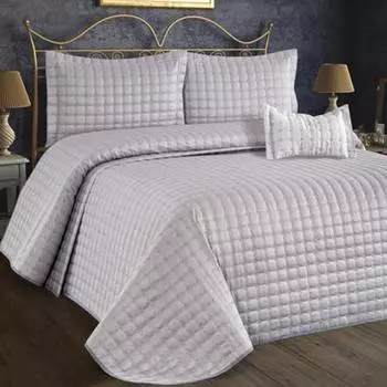 Комплект стеганого покрывала Star 2шт, покрывало 180х240, наволочка 50х70, одинарный размер, серый