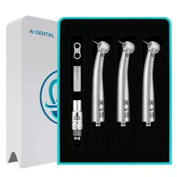Комплект стоматологической воздушной турбины AI-S3-X7NCL6 3 шт. AI-X700L Высокоскоростной оптоволоконный наконечник с 6-ю отверстиями Светодиодный соединитель Набор для терапии полости рта
