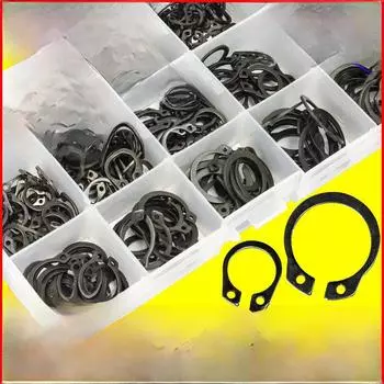 Комплект стопорных колец из черной углеродистой стали: Упругие стопорные кольца типа C DIN471 310PCS Set