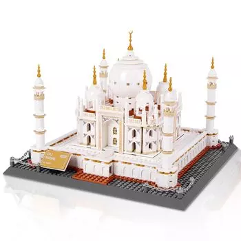Комплект строительных блоков Hallisun Taj Mahal, кирпичи обычного размера, всемирно известная историческая архитектурная модель, коллекция достопримечательностей Индии, Агры, набор для детей и