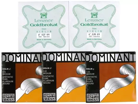 Комплект струн для скрипки Gold bra 2 ball 4/4 (E разрез, концы, ADG доминантный)