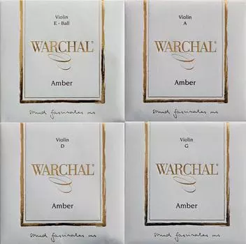 Комплект струн для скрипки Warchal Amber 700B из нержавеющей стали с шариковым наконечником E-Plain []