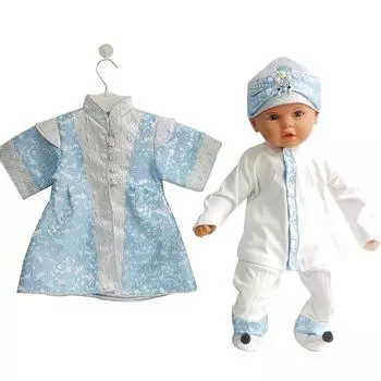 Комплект Sultan Blue Silver с вышивкой Baby Mevlt