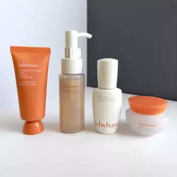 Комплект Сулвасу: Ночная маска для сна 35 мл+Очищающая пенка 50 мл+Сыворотка активации VI 15 мл+Крем 15 мл