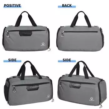 Комплект Сумка для фитнеса Многофункциональный рюкзак-тоут Износостойкая складная спортивная сумка из нейлона из парусины серого цвета