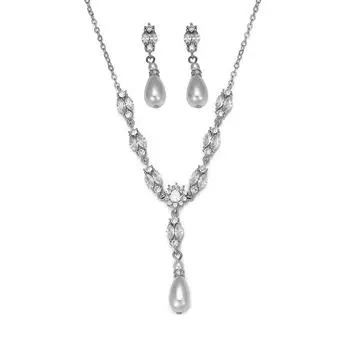 Комплект свадебных украшений, серьги-гвоздики Qiao Mei с жемчугом, женские высококачественные свадебные аксессуары, аксессуары для свадебного платья из двух частей