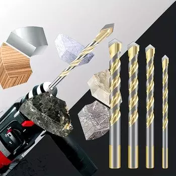 Комплект сверл по кирпичу и камню, подходит для керамической плитки, стекла, керамики, кирпича и дерева, конструкция с быстрой заменой, промышленный