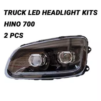 Комплект светодиодных фар для грузовиков HINO700, 2 шт., светодиодные фары для тяжелых грузовиков, левая и правая чёрный