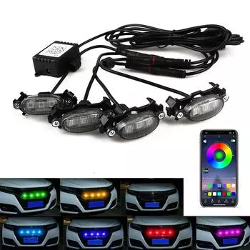 Комплект светодиодных фар для решетки RGB-цвета для Ford F150 F250 F350 для Toyota Универсальные светодиодные фары для передней решетки автомобилей 12 В CHINA