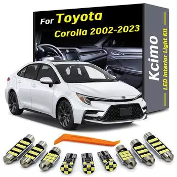 Комплект светодиодных лампочек Kcimo для внутреннего купола, чтения карт, багажника, для Toyota Corolla 2002- 2016 2018 2019 2020 2021 2022 2023 Аксессуары (2002-2008) 10PCS&Beige