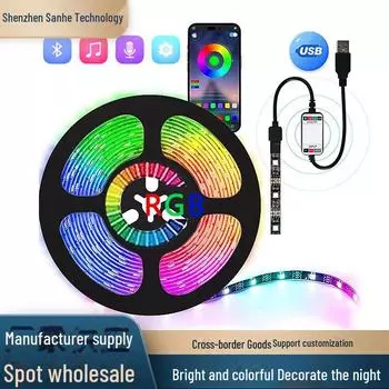 Комплект светодиодных лент: 5050 RGB-светильников с 5-вольтовым USB-контроллером Bluetooth для подсветки телевизора и декоративной подсветки 1 meter, 12 lights