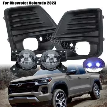 Комплект светодиодных противотуманных фар для Chevrolet Colorado 2025 US, рамка противотуманной фары, крышка фары с отверстием для радара, автомобильные аксессуары, замена