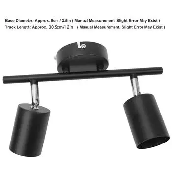 Комплект светодиодных трековых светильников с 2 головками, 10,8-дюймовая направляющая, вращающаяся на 90 градусов, 2 комплекта светильников для потолочных ламп GU10