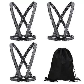 Комплект светоотражающих камуфляжных сумок для ночного движения [Felimoa] жилет, узор, бег, безопасность, в комплекте, 3 предмета