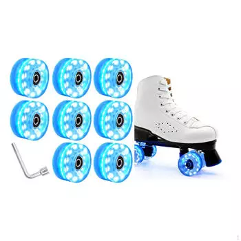Комплект светящихся колес для роликовых коньков для улучшенного катания на коньках Blue