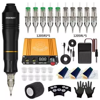 Комплект тату-машины PHOENIXY с блоком питания и кремом для ухода за тату-мастерами