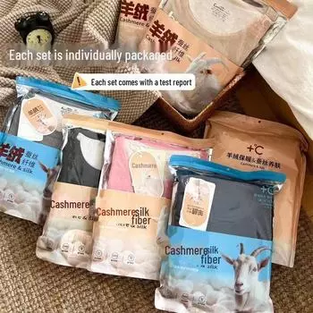 Комплект термобелья для мужчин и женщин: Пижамы и нижние рубашки из кашемирового шелка на осень XL