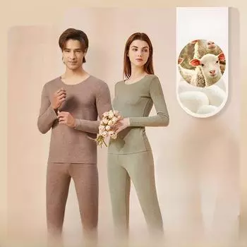 Комплект термобелья из кашемира и шелка: Женский тип А, мужской антибактериальный, с бархатистым утолщением, осенняя одежда Women L хаки