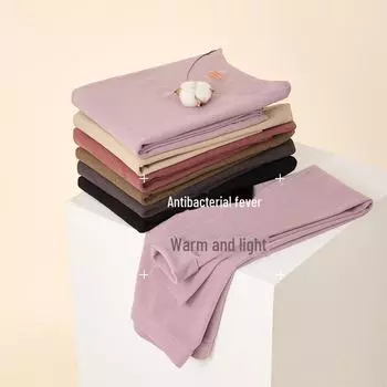 Комплект термобелья из немецкого бархата : Женский бархатный и мужской бесшовный шелковый утепленный костюм для осени и зимы. Women s; S абрикосовый