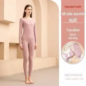 Комплект термобелья унисекс из немецкого бархата: Круглый вырез, плюшевый, эластичный, плотный, для осени/зимы — для мужчин и женщин. XXXL