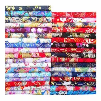 Комплект тканей DONLAONE, японский узор, ткань для пэчворка, хлопковая ткань, симпатичная, 35 штук, 25 x 20 см, кимоно с узором в виде маленького цветка в японском стиле