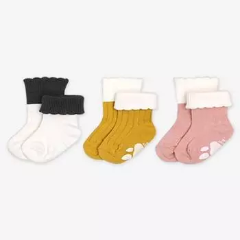 Комплект трехцветных носков в рубчик Hi Baby Club, 3 шт., корейские детские товары
