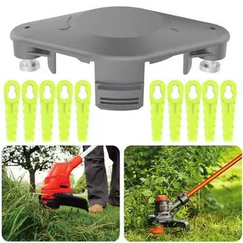 Комплект триммерных головок с лезвием для пожирателя сорняков Легко фиксируется, адаптер не требуется. Сменная головка триммера для травы. зелёный