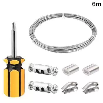 Комплект тросов 6/10M/20M/30M 2Mm нержавеющая сталь трос с ПВХ покрытием для вьющихся растений садовая проволока балюстрада 6M