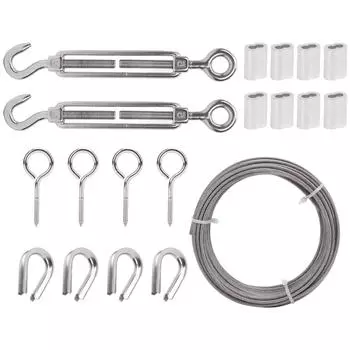 Комплект тросов из нержавеющей стали с регулируемым натяжением, устойчивый к ультрафиолетовому излучению, многоцелевой комплект тросов для дома Ga