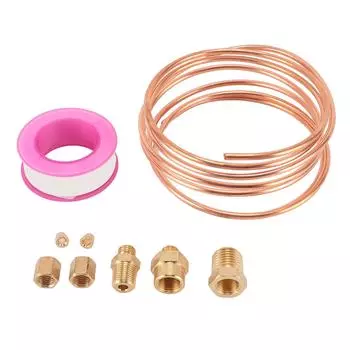 Комплект трубок для манометра масла 72 дюйма, латунная трубка для манометра масла с фитингами NPT 1/8 1/4 дюйма