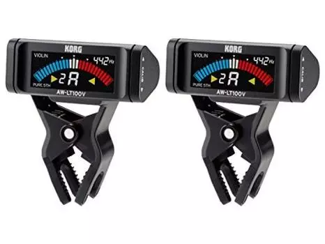 Комплект тюнеров KORG из 2 шт. [Оптовая закупка] - Скрипка/альт с клипсой AW-LT100V