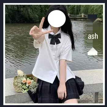 Комплект юбки японской школьной формы темно-серого цвета - Аутентичная летняя клетчатая короткая юбка для женщин