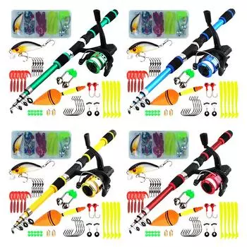 Комплект удочек и колес Удочка Катушка для удочки Приманки Приманки Наборы джиг-крючков Удочка и спиннинговая катушка Крючки для наживки Рыболовные аксессуары Green