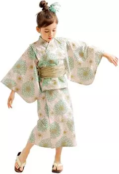 Комплект юката Bee для шибори оби say00001 130 см шибори оби x розовый георгин [Bee] 3 предмета для девочек, детей, лето, фейерверки, фестивали, легко, цветы,