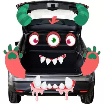 Комплект украшений для багажника автомобиля, декор для лица на Хэллоуин для автомобиля, внедорожника, гаражных ворот, входной арки, водонепроницаемый декор на Хэллоуин для улицы One Size