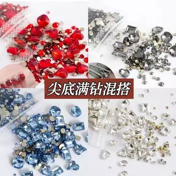 Комплект украшений для дизайна ногтей с бриллиантами и стразами, дизайн ногтей Ab с плоским дном, бриллиантовая симфония особой формы