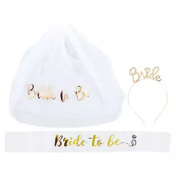 Комплект украшений для невесты из розового золота, тиара, фата, пояс, набор для свадебного мальчишника с блестками