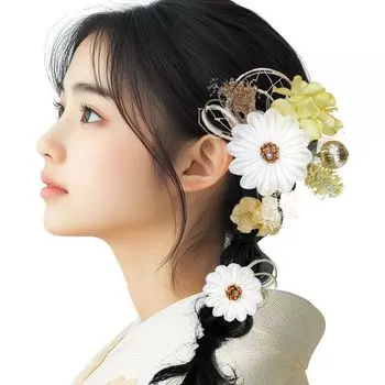 Комплект украшений для волос цветок цветок волосы выпускной церемония 2 предмета kk-008 Белый, фиолетовый, синий, цветок, украшение, украшение, аксессуар, взросление белый