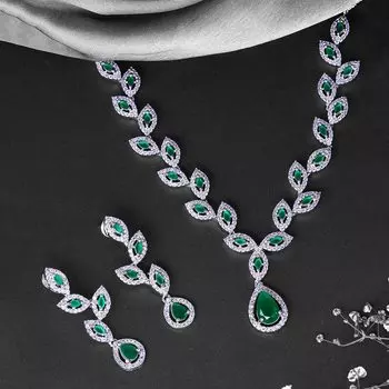 Комплект украшений для женщин и девочек Традиционный американский комплект украшений с бриллиантами | Ожерелье AD с родиевым покрытием из розового золота для женщин | free size