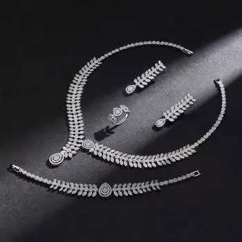 Комплект украшений из циркона на Ближнем Востоке, слегка усыпанный бриллиантами, популярные аксессуары для свадебной вечеринки