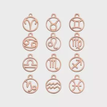 Комплект украшений из ожерелья, браслета и браслета на лодыжку из нержавеющей стали «Двенадцать созвездий» Pisces