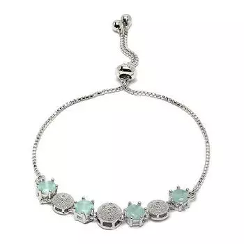 Комплект украшений из ожерелья, серег, браслета и кольца из родированного серебра с американскими бриллиантами для девочек и женщин