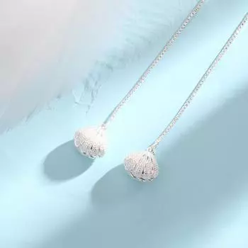 Комплект украшений из серии Shell Pearl, белое ожерелье из рябчика, милые и нежные серьги, одно кольцо с ракушкой, предложение руки и сердца Copper (silver)