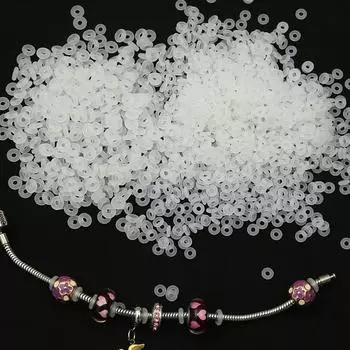 Комплект украшений из силикона и металла: Серьги, браслет, ожерелье, противоскользящее кольцо и аксессуары для самостоятельного изготовления Diameter 5mm, 25 pieces/pack прозрачный белый